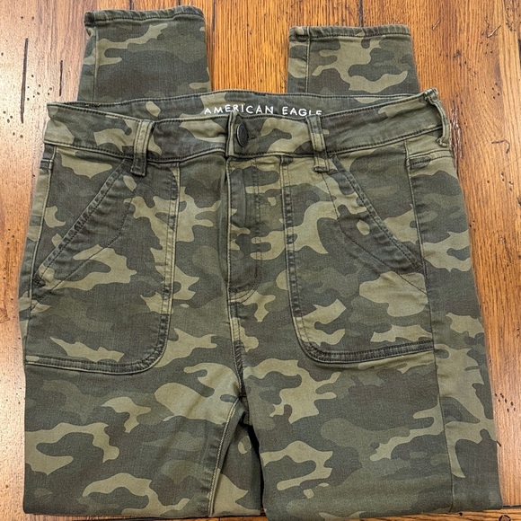 American Eagle Outfitters Denim - American Eagle Green Camouflage Jegging  Size 10 Moto Grunge Indie Festival